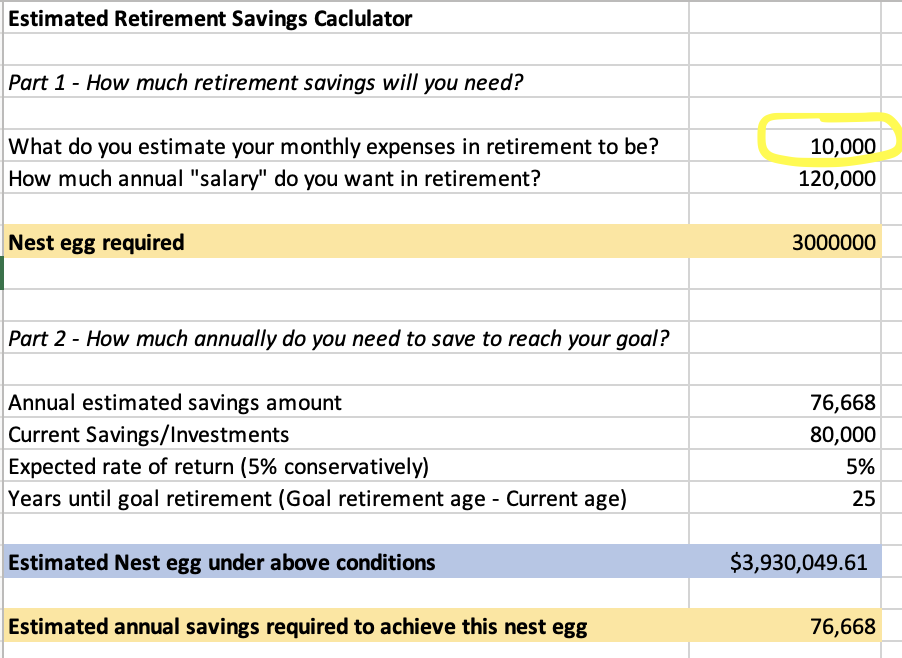 retirement calculator for doctors