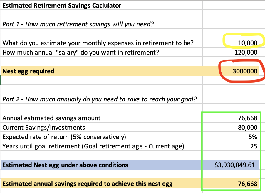 retirement calculator for doctors